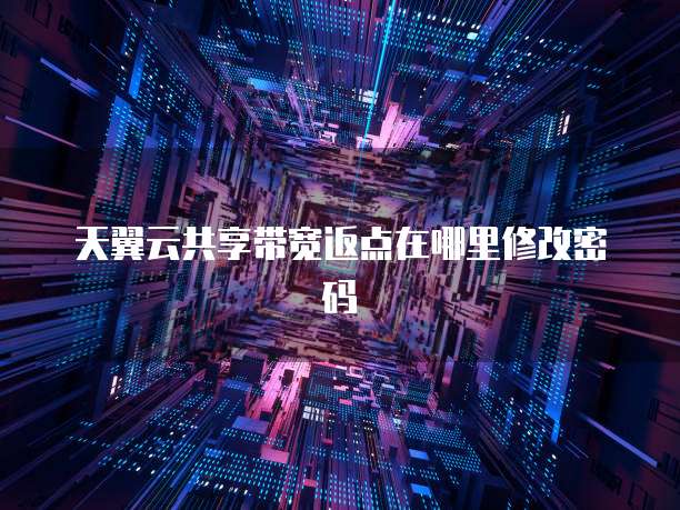 天翼云共享带宽返点在哪里修改密码