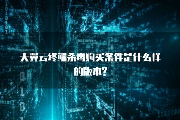 天翼云终端杀毒购买条件是什么样的版本?