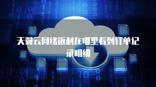 天翼云网络返利在哪里看到订单记录明细