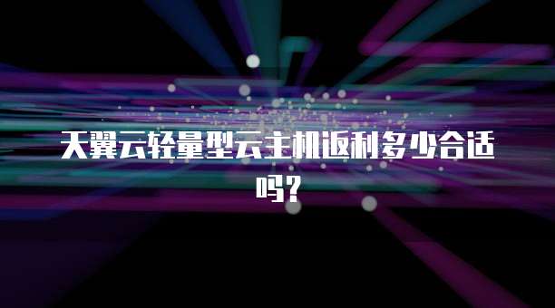 天翼云轻量型云主机返利多少合适吗?
