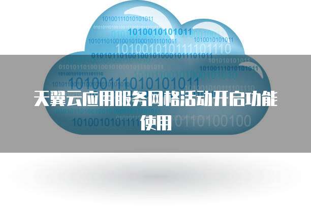 天翼云应用服务网格活动开启功能使用