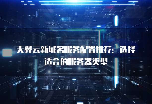 天翼云新域名服务配置推荐:选择适合的服务器类型