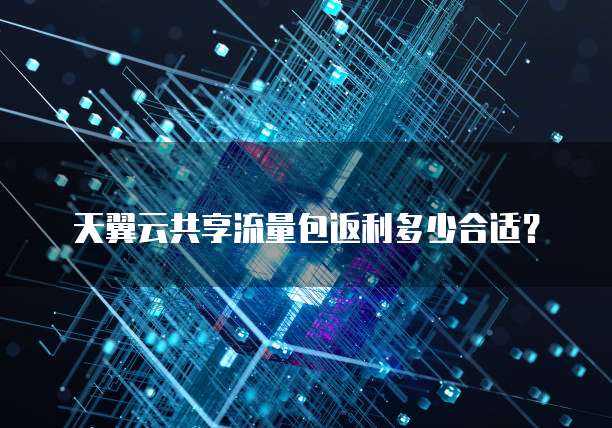天翼云共享流量包返利多少合适?