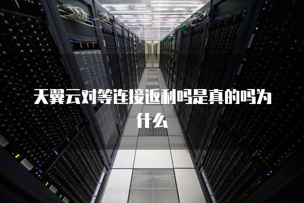 天翼云对等连接返利吗是真的吗为什么