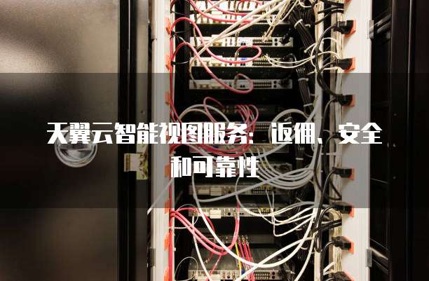 天翼云智能视图服务:返佣、安全和可靠性