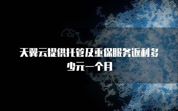 天翼云提供托管及重保服务返利多少元一个月
