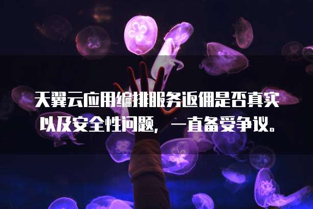 天翼云应用编排服务返佣是否真实以及安全性问题,一直备受争议。