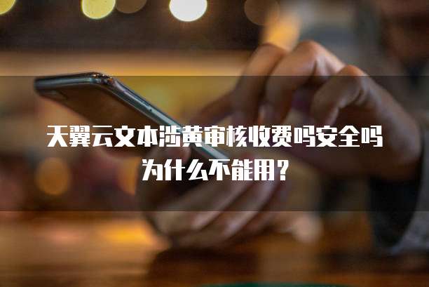 天翼云文本涉黄审核收费吗安全吗为什么不能用?