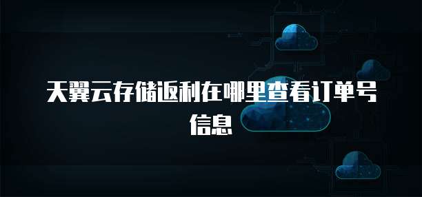 天翼云存储返利在哪里查看订单号信息