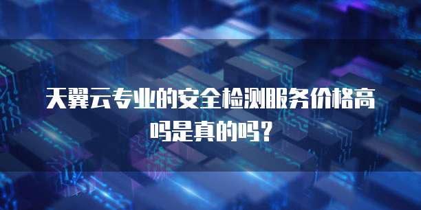 天翼云专业的安全检测服务价格高吗是真的吗?