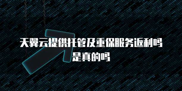 天翼云提供托管及重保服务返利吗是真的吗