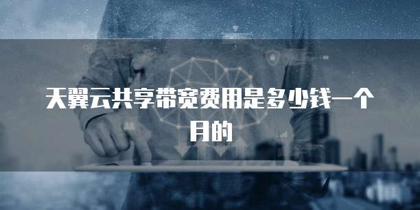 天翼云共享带宽费用是多少钱一个月的