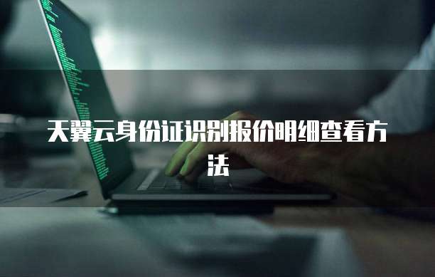天翼云身份证识别报价明细查看方法