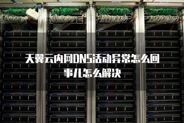 天翼云内网DNS活动异常怎么回事儿怎么解决