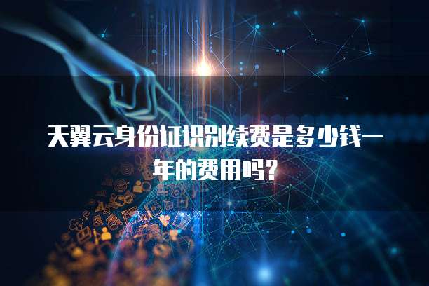 天翼云身份证识别续费是多少钱一年的费用吗?
