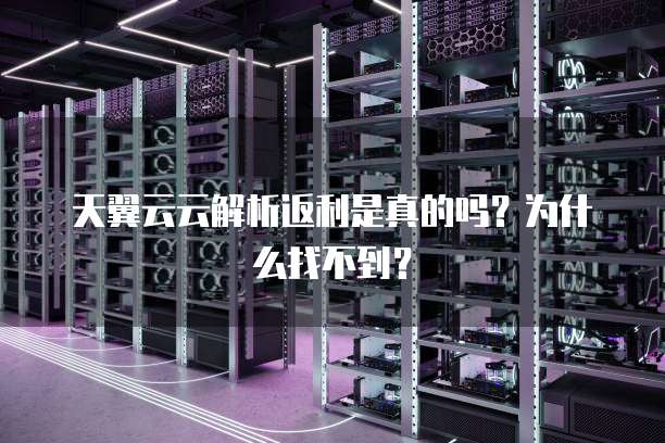 天翼云云解析返利是真的吗?为什么找不到?