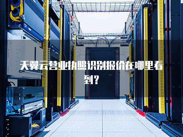 天翼云营业执照识别报价在哪里看到?