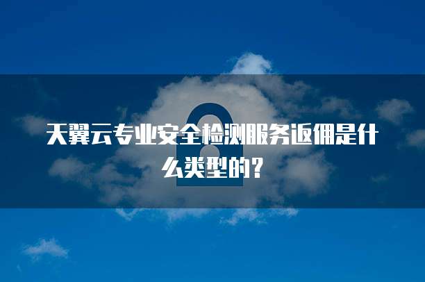 天翼云专业安全检测服务返佣是什么类型的?