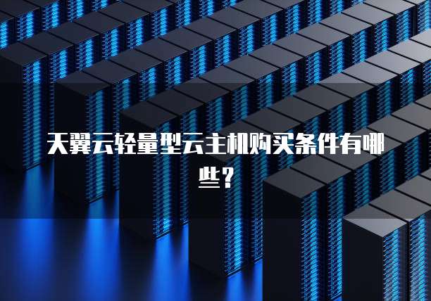 天翼云轻量型云主机购买条件有哪些?