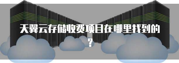 天翼云存储收费项目在哪里找到的?
