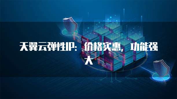 天翼云弹性IP：价格实惠，功能强大