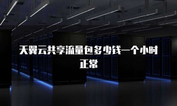 天翼云共享流量包多少钱一个小时正常