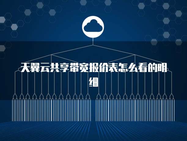 天翼云共享带宽报价表怎么看的明细