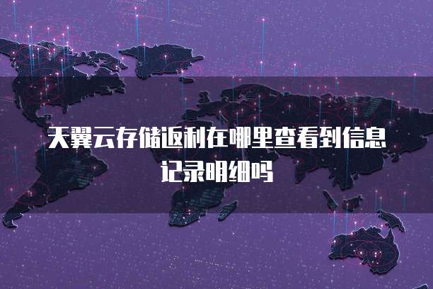 天翼云存储返利在哪里查看到信息记录明细吗