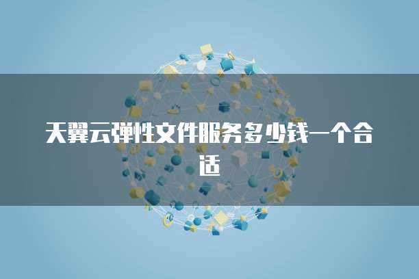 天翼云弹性文件服务多少钱一个合适