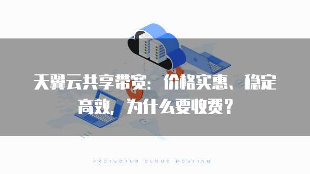 天翼云共享带宽:价格实惠、稳定高效,为什么要收费?