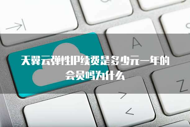 天翼云弹性IP续费是多少元一年的会员吗为什么
