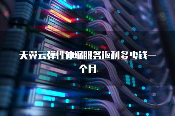 天翼云弹性伸缩服务返利多少钱一个月
