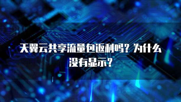 天翼云共享流量包返利吗?为什么没有显示?