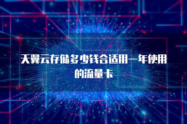 天翼云存储多少钱合适用一年使用的流量卡