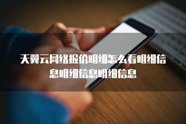 天翼云网络报价明细怎么看明细信息明细信息明细信息