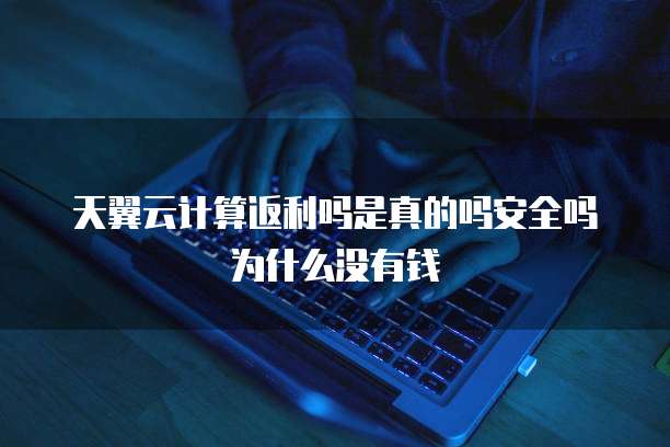 天翼云计算返利吗是真的吗安全吗为什么没有钱