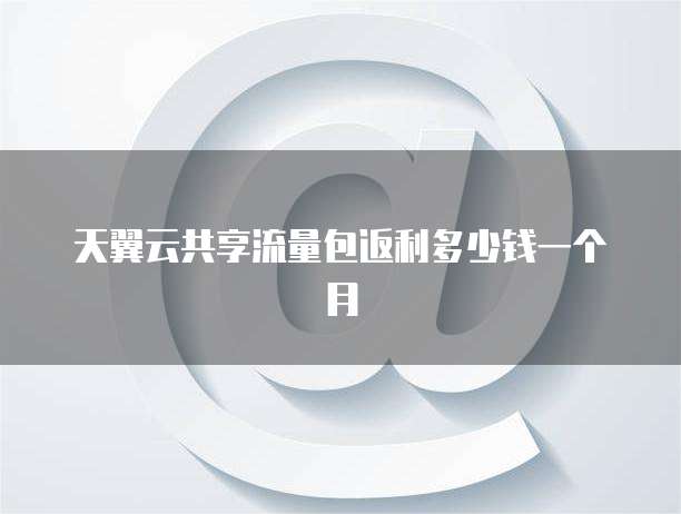 天翼云共享流量包返利多少钱一个月
