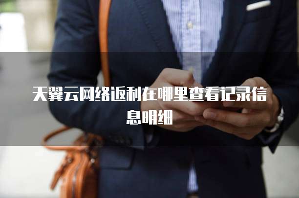 天翼云网络返利在哪里查看记录信息明细