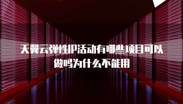 天翼云弹性IP活动有哪些项目可以做吗为什么不能用
