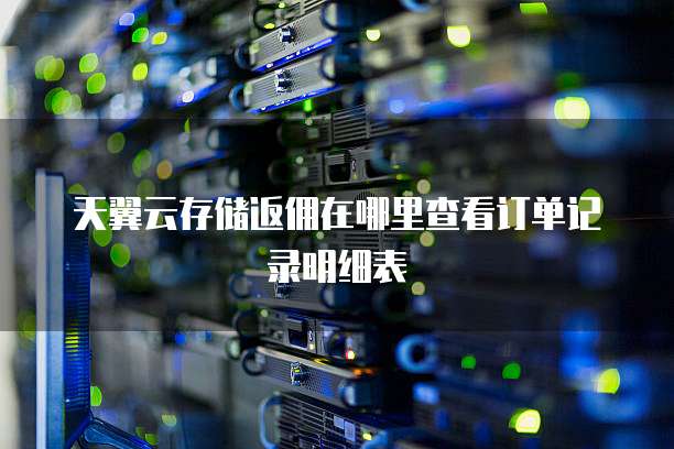 天翼云存储返佣在哪里查看订单记录明细表