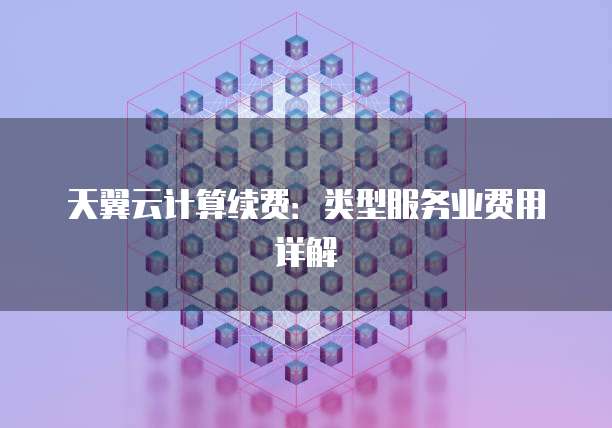 天翼云计算续费：类型服务业费用详解