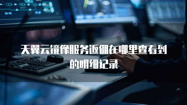 天翼云镜像服务返佣在哪里查看到的明细记录