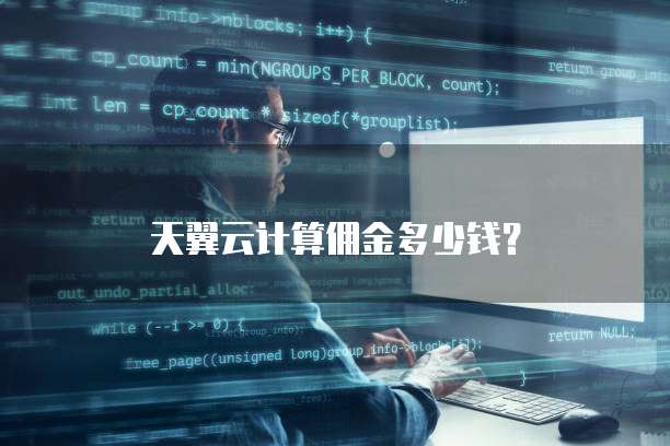 天翼云计算佣金多少钱?