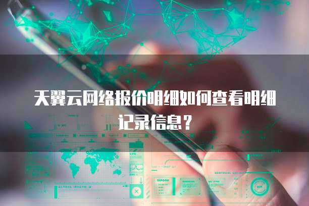 天翼云网络报价明细如何查看明细记录信息?