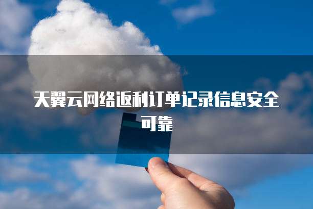 天翼云网络返利订单记录信息安全可靠