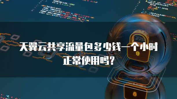 天翼云共享流量包多少钱一个小时正常使用吗?