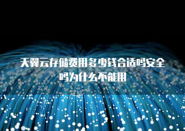 天翼云存储费用多少钱合适吗安全吗为什么不能用
