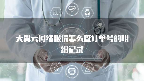 天翼云网络报价怎么查订单号的明细记录