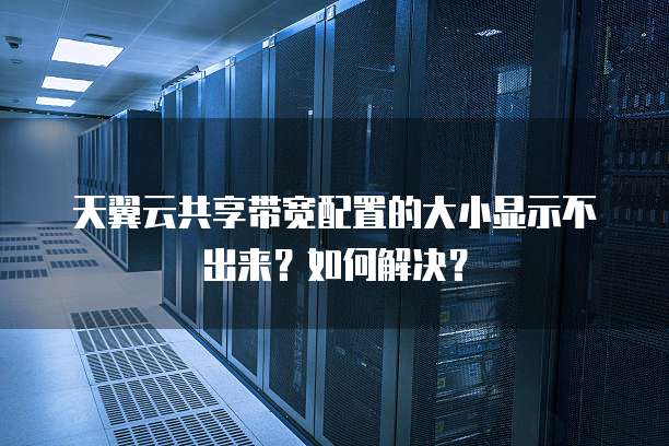 天翼云共享带宽配置的大小显示不出来?如何解决?
