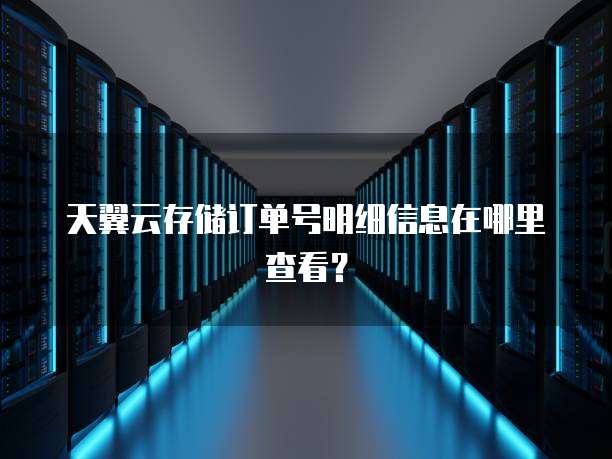 天翼云存储订单号明细信息在哪里查看?